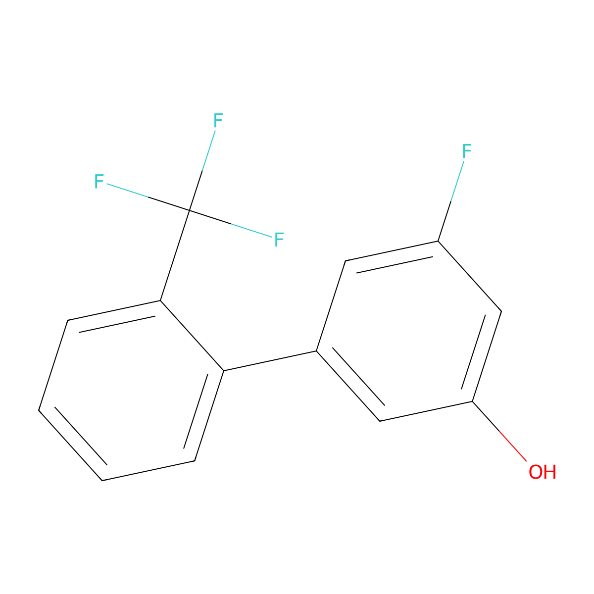 3-Fluoro-5-(2-trifluoromethylphenyl)phenol molecular structure, CAS 1261771-33-8