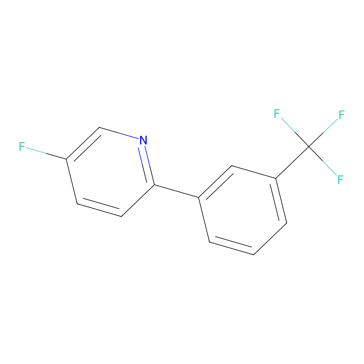 5-Fluoro-2-(3-(trifluoromethyl)phenyl)pyridine molecular structure, CAS 1261771-36-1