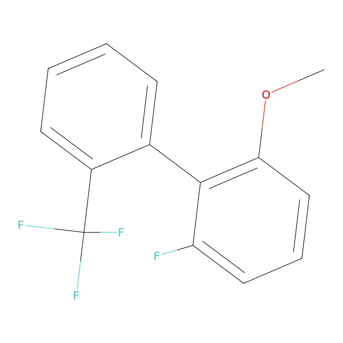 2-Fluoro-6-methoxy-2'-(trifluoromethyl)-1,1'-biphenyl molecular structure, CAS 1261771-46-3