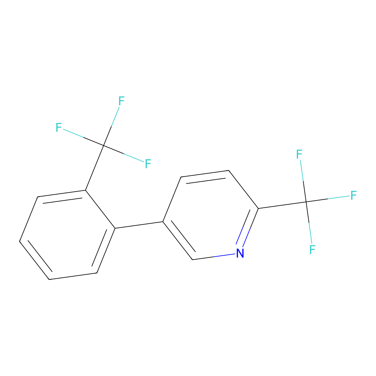 2-(Trifluoromethyl)-5-[2-(trifluoromethyl)phenyl]pyridine molecular structure, CAS 1261771-70-3