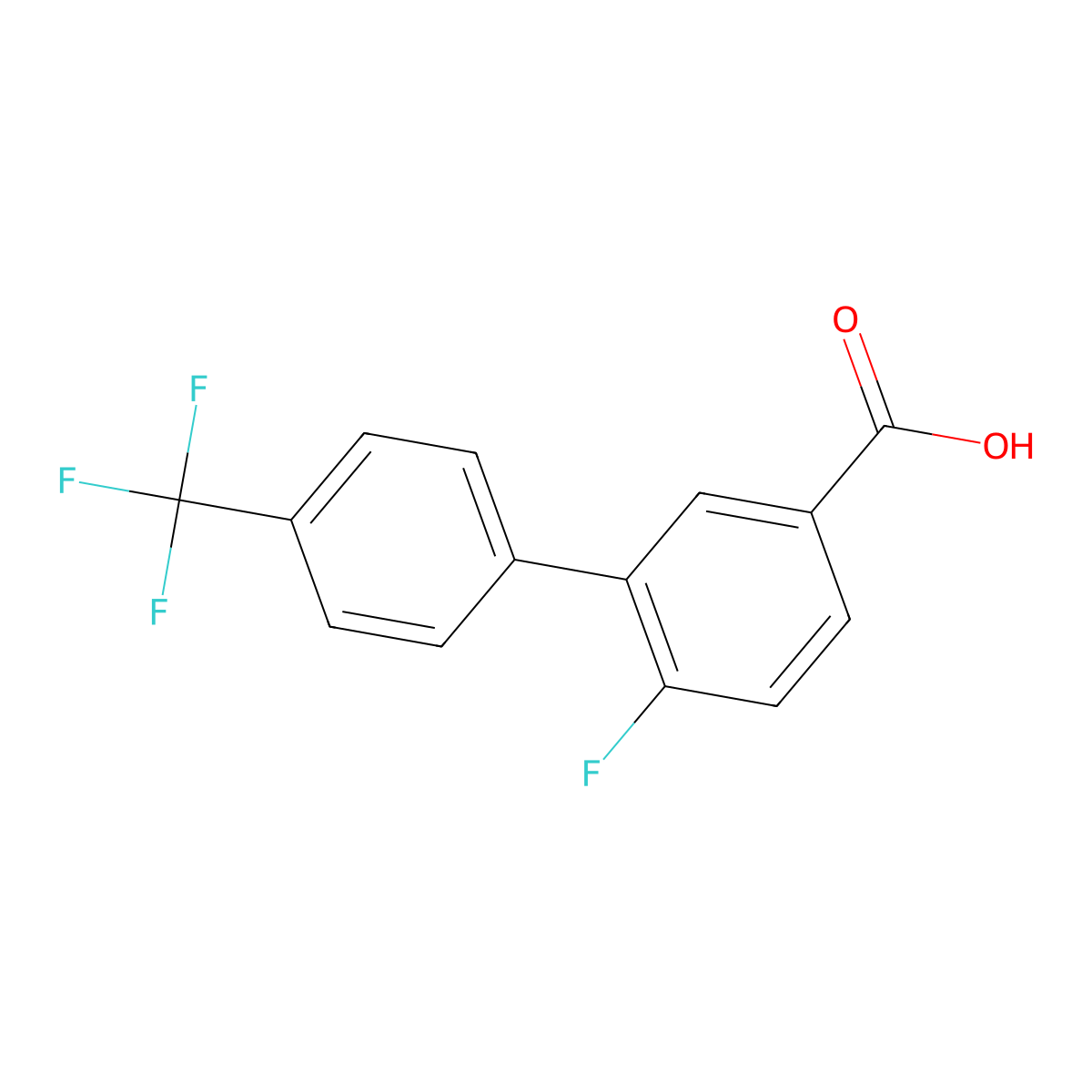 4-Fluoro-3-(4-trifluoromethylphenyl)benzoic acid molecular structure, CAS 1261772-16-0