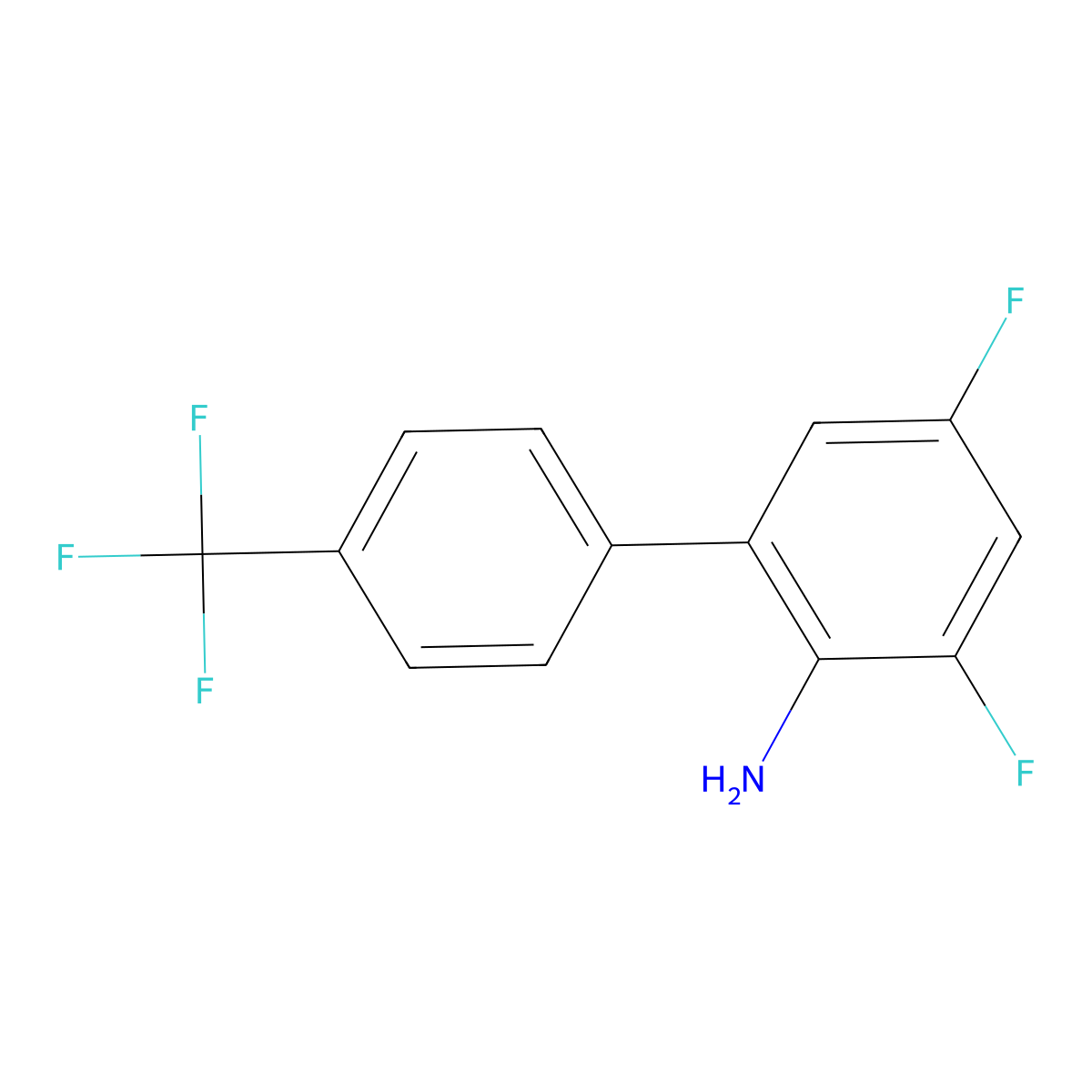 2-Amino-3,5-difluoro-4'-(trifluoromethyl)biphenyl molecular structure, CAS 1261772-49-9