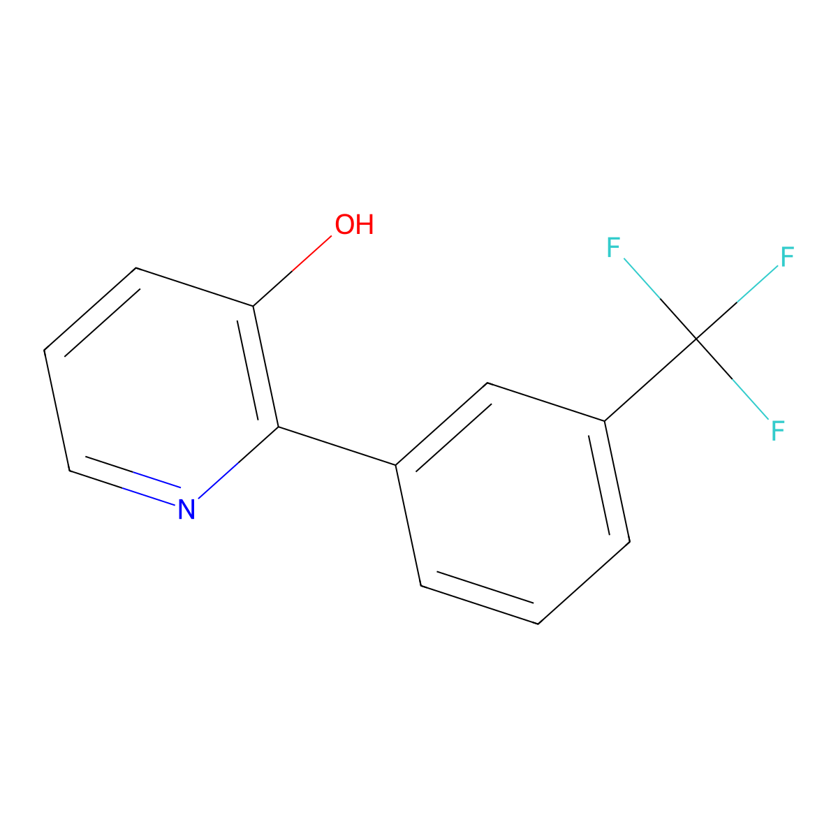 2-[3-(Trifluoromethyl)phenyl]pyridin-3-ol molecular structure, CAS 1261772-92-2