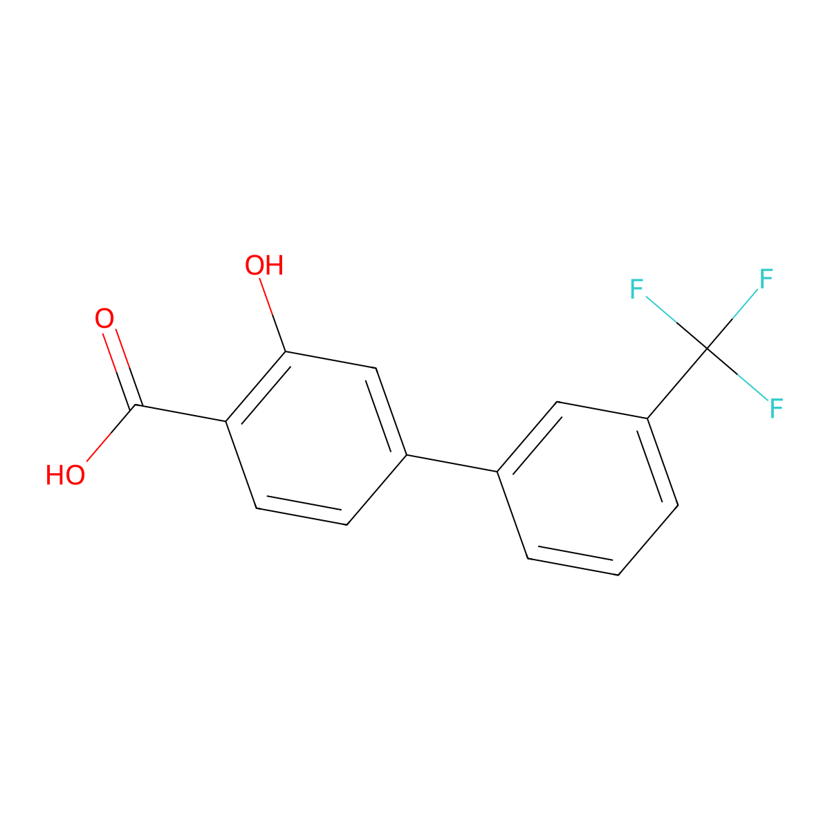 2-Hydroxy-4-(3-trifluoromethylphenyl)benzoic acid molecular structure, CAS 1261773-03-8