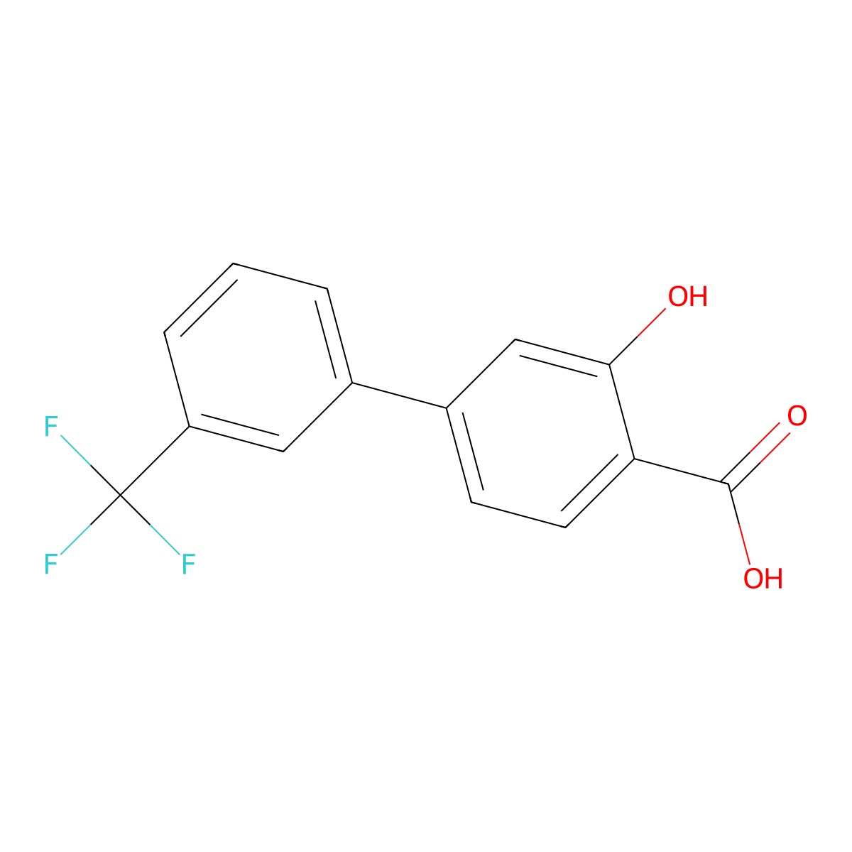 2-Hydroxy-4-(3-trifluoromethylphenyl)benzoic acid molecular structure, CAS 1261773-03-8