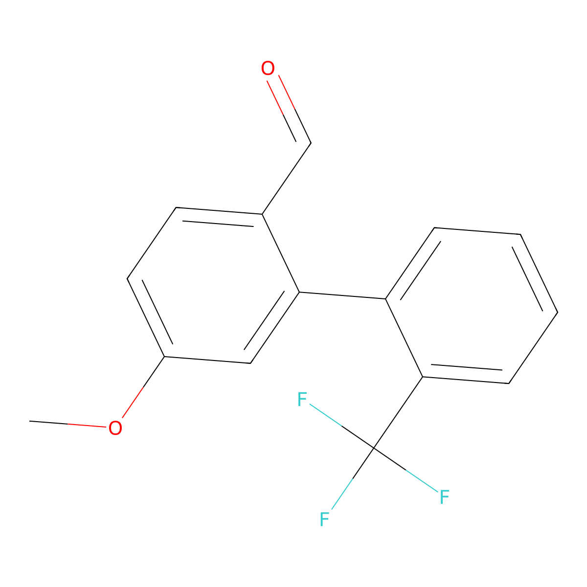 5-Methoxy-2'-(trifluoromethyl)biphenyl-2-carbaldehyde molecular structure, CAS 1261773-22-1