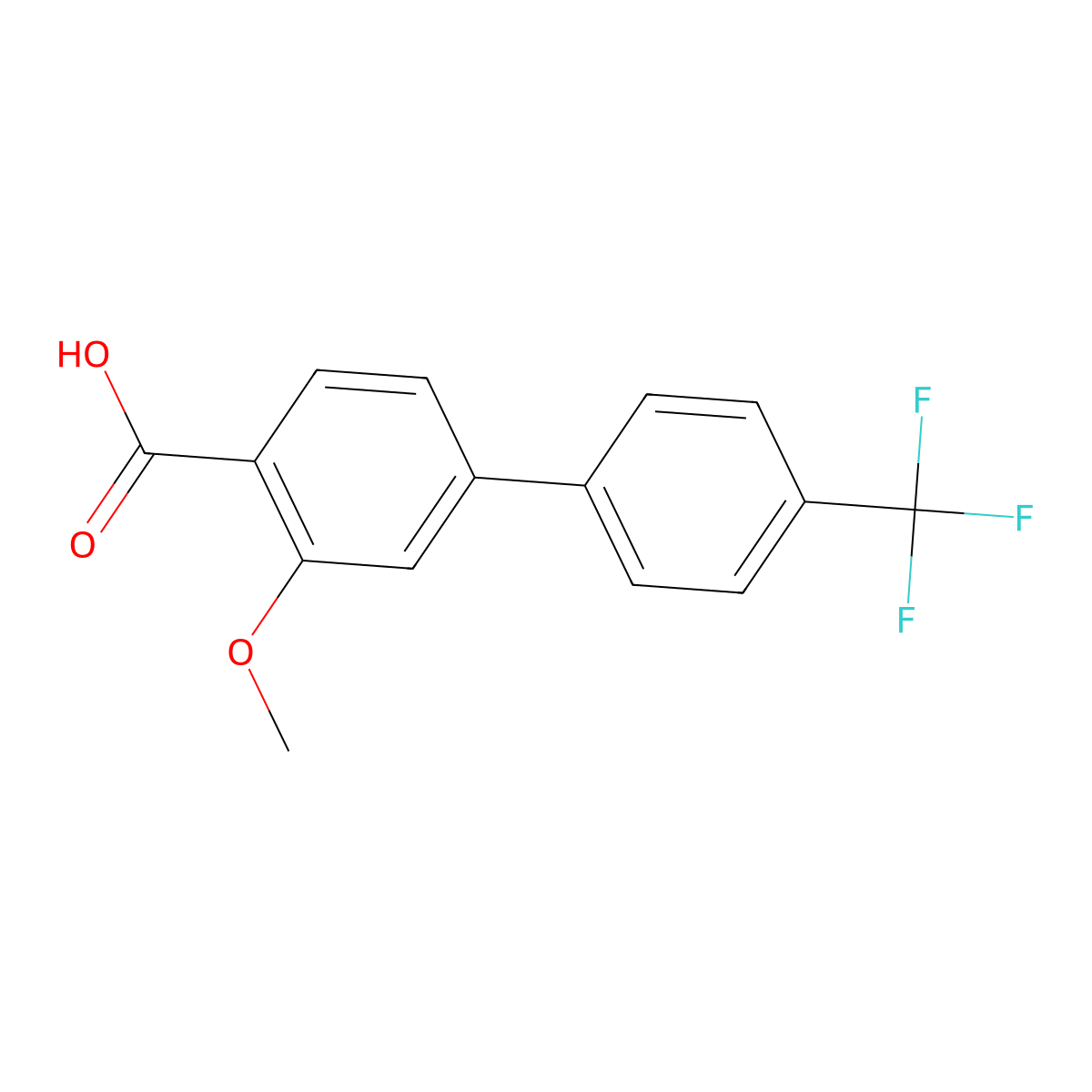 2-Methoxy-4-(4-trifluoromethylphenyl)benzoic acid molecular structure, CAS 1261773-27-6