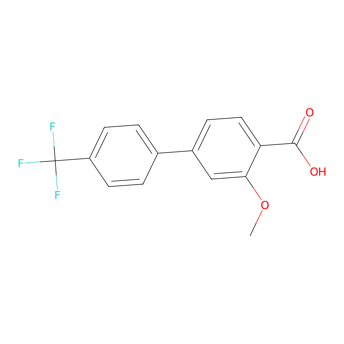 2-Methoxy-4-(4-trifluoromethylphenyl)benzoic acid molecular structure, CAS 1261773-27-6