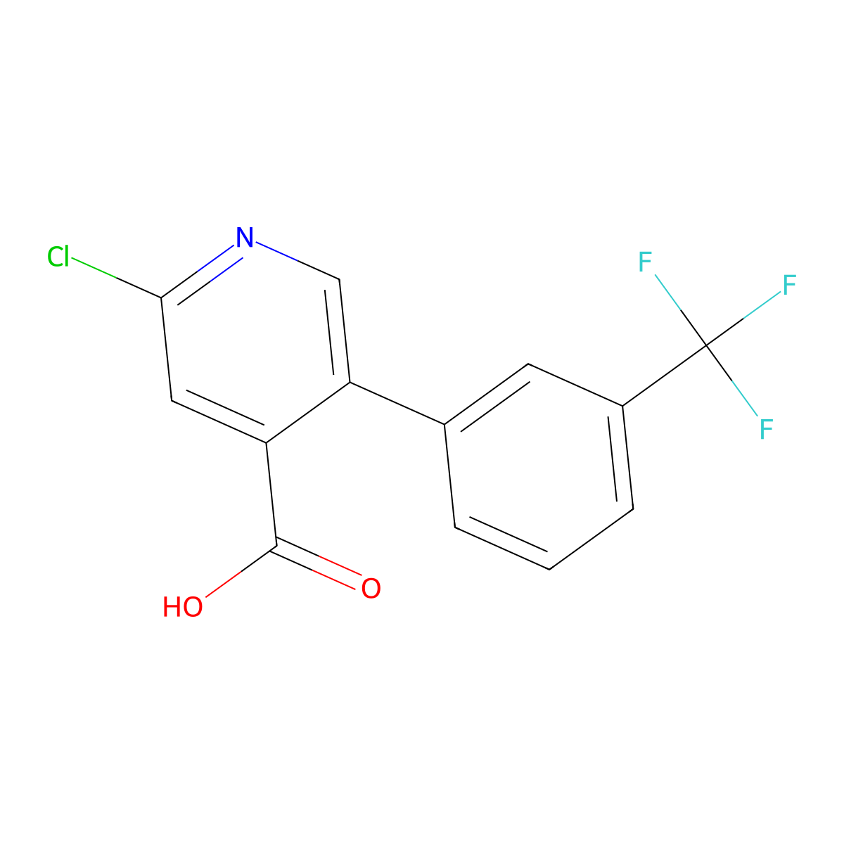 2-Chloro-5-(3-(trifluoromethyl)phenyl)isonicotinic acid molecular structure, CAS 1261773-33-4