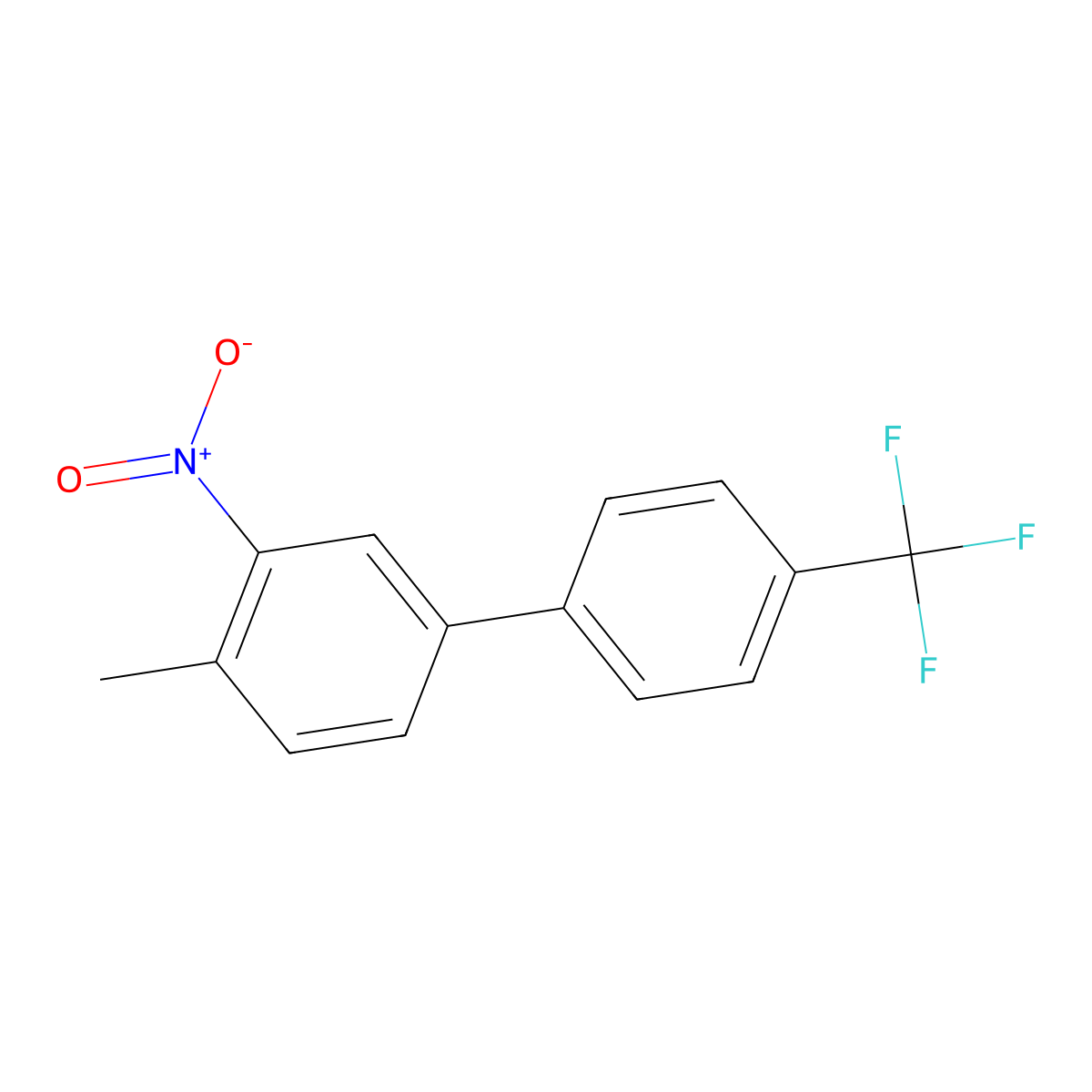 4-Methyl-3-nitro-4'-(trifluoromethyl)-1,1'-biphenyl molecular structure, CAS 1261773-47-0