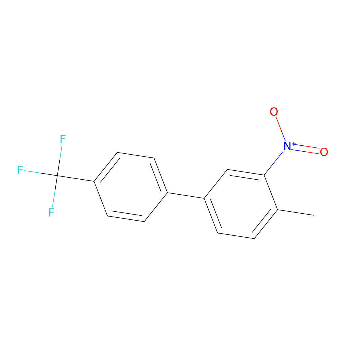 4-Methyl-3-nitro-4'-(trifluoromethyl)-1,1'-biphenyl molecular structure, CAS 1261773-47-0