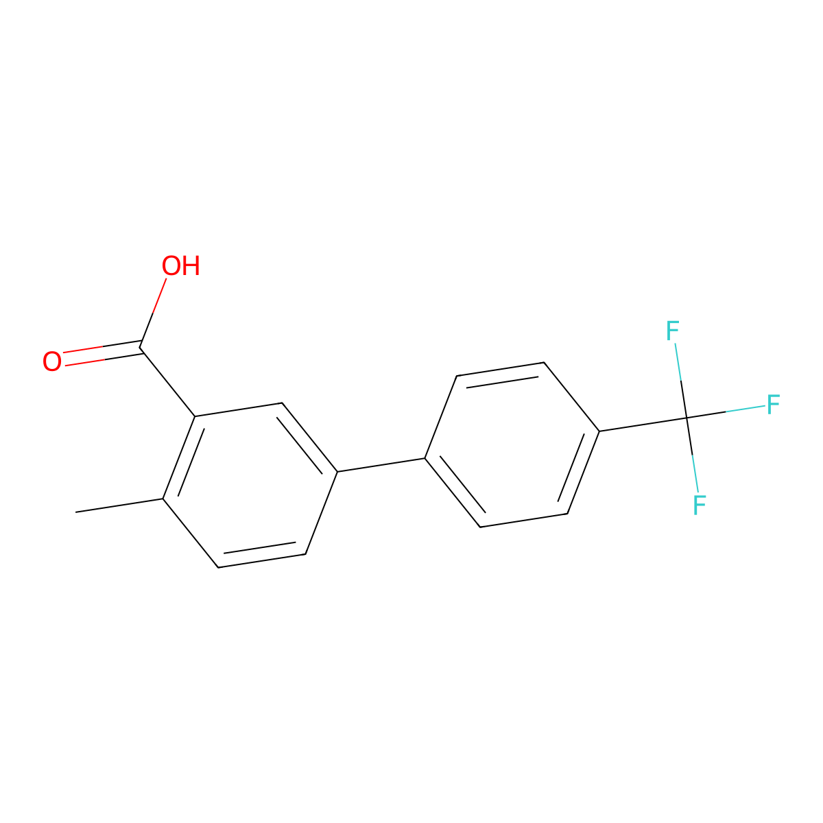 4-Methyl-4'-(trifluoromethyl)biphenyl-3-carboxylic acid molecular structure, CAS 1261773-55-0