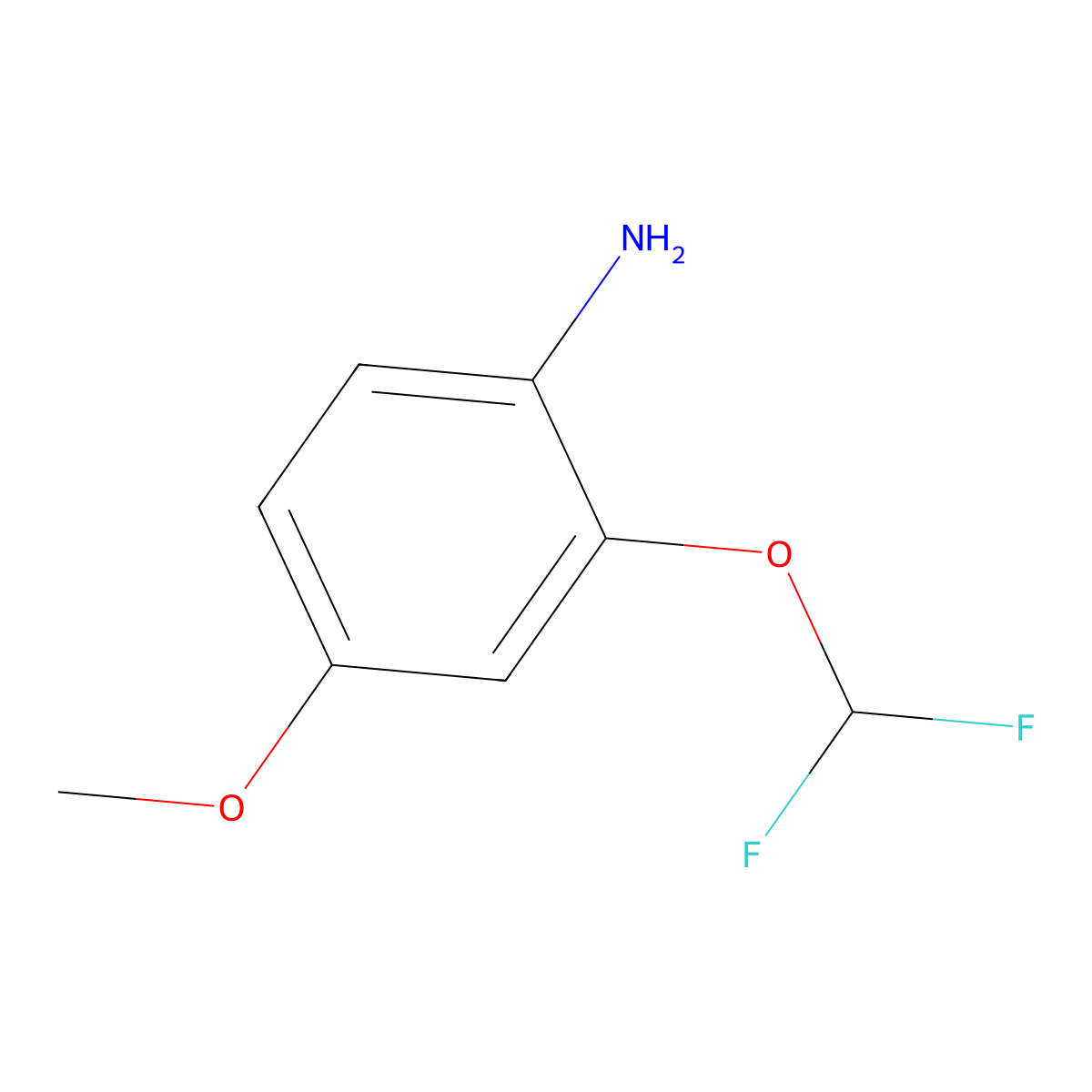 2-(Difluoromethoxy)-4-methoxyaniline molecular structure, CAS 1261775-01-2