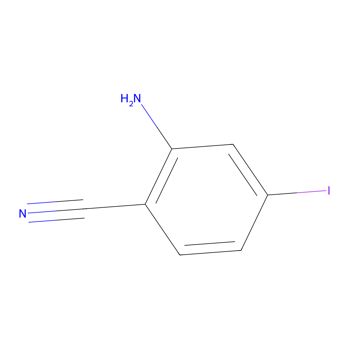 2-Amino-4-iodobenzonitrile molecular structure, CAS 1261775-08-9