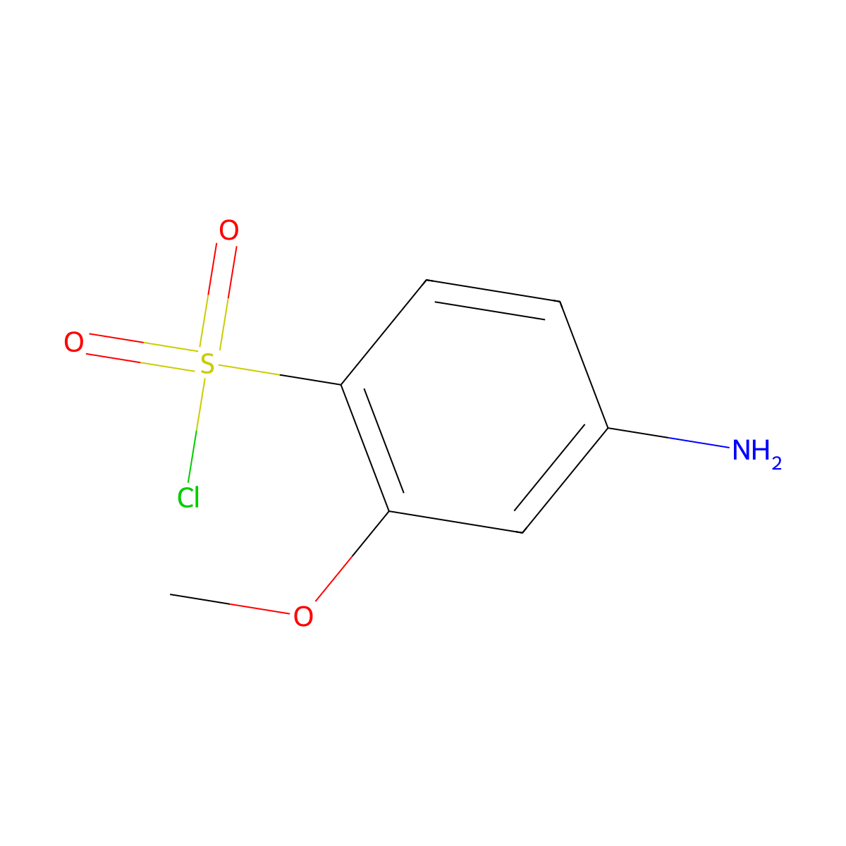 4-Amino-2-methoxybenzene-1-sulfonyl chloride molecular structure, CAS 1261775-17-0