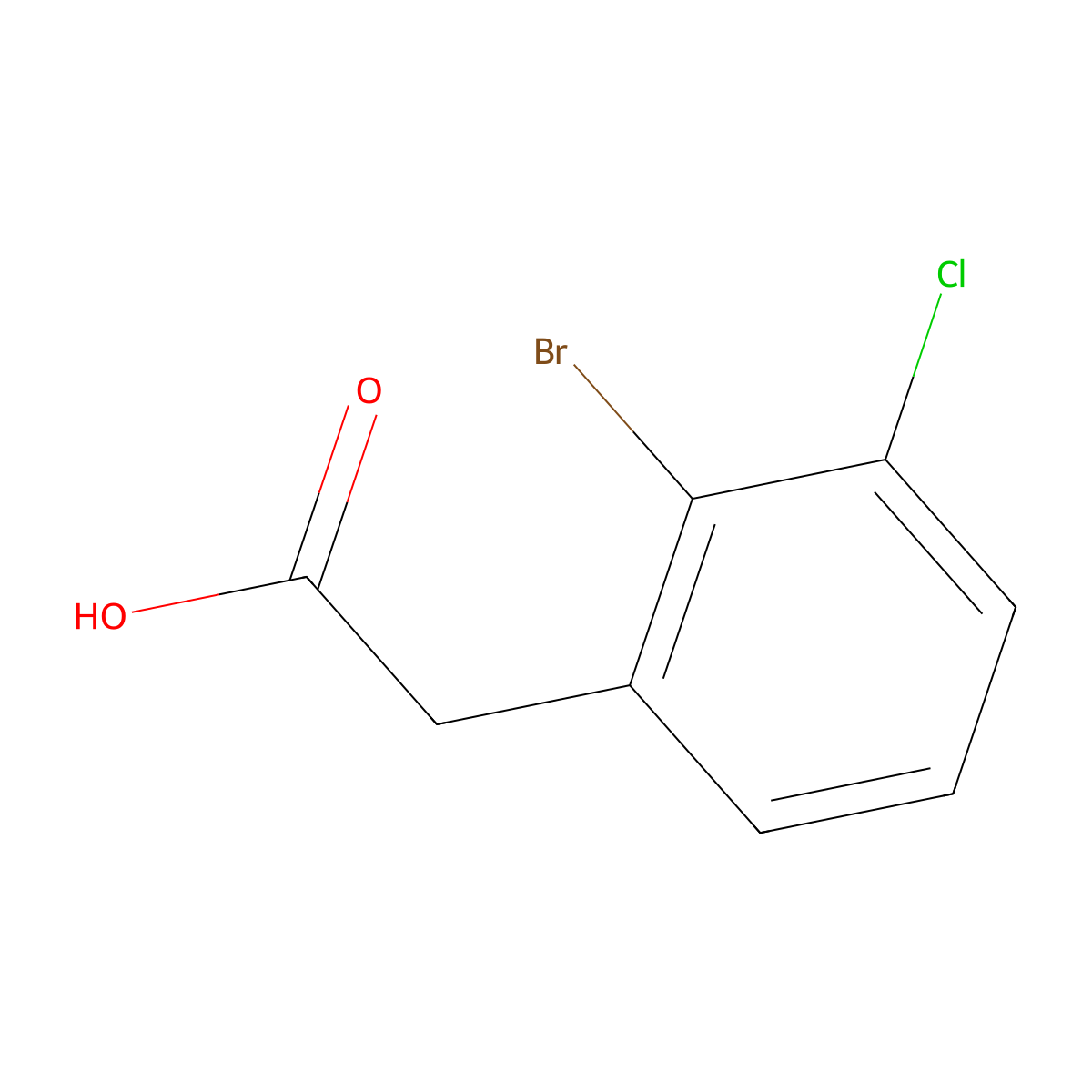 2-Bromo-3-chlorophenylacetic acid molecular structure, CAS 1261775-55-6