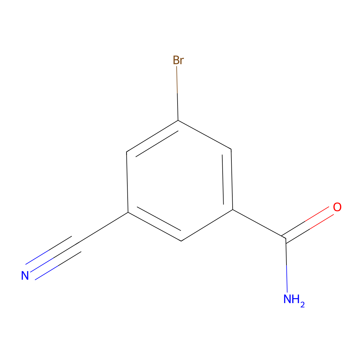 3-Bromo-5-cyanobenzamide molecular structure, CAS 1261775-61-4