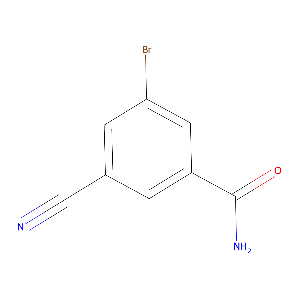 3-Bromo-5-cyanobenzamide molecular structure, CAS 1261775-61-4