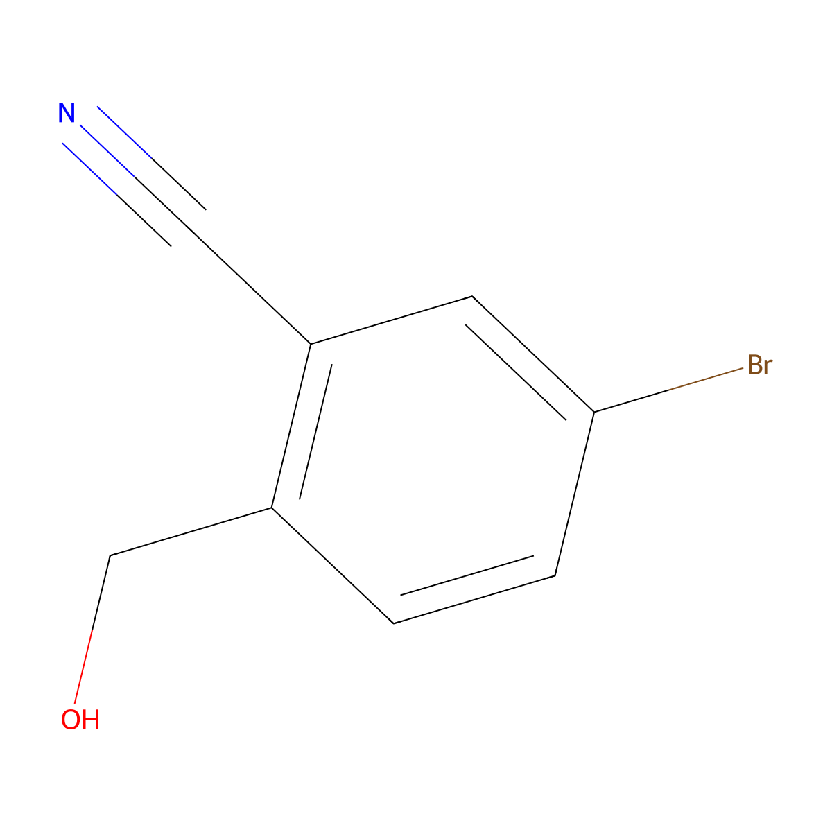5-Bromo-2-(hydroxymethyl)benzonitrile molecular structure, CAS 1261775-63-6