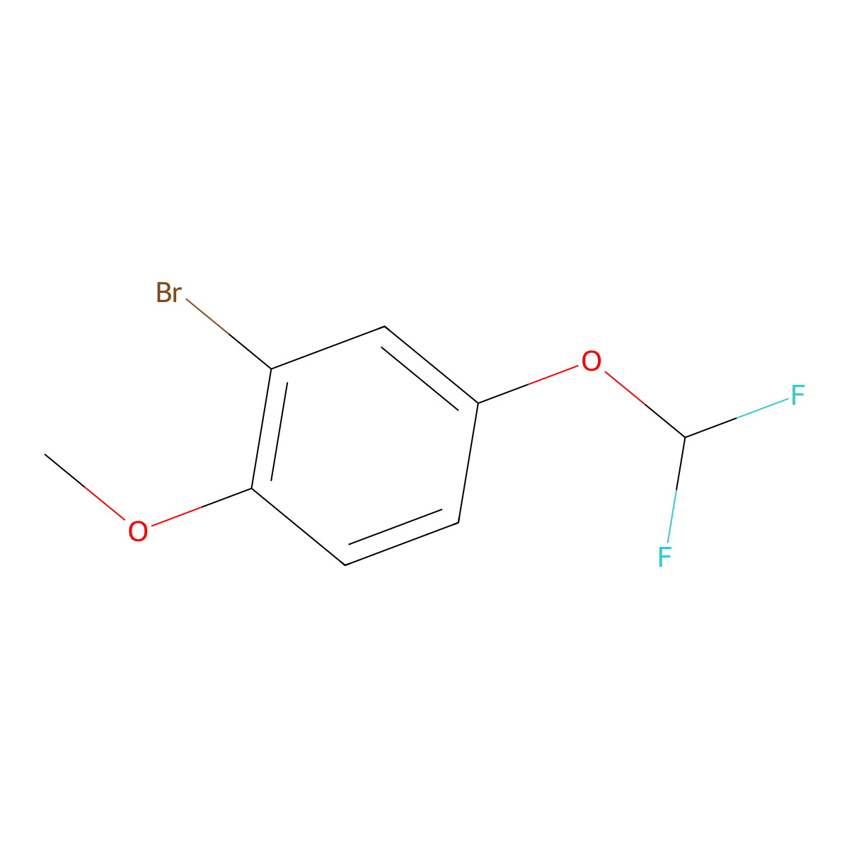 2-Bromo-4-(difluoromethoxy)-1-methoxybenzene molecular structure, CAS 1261775-66-9