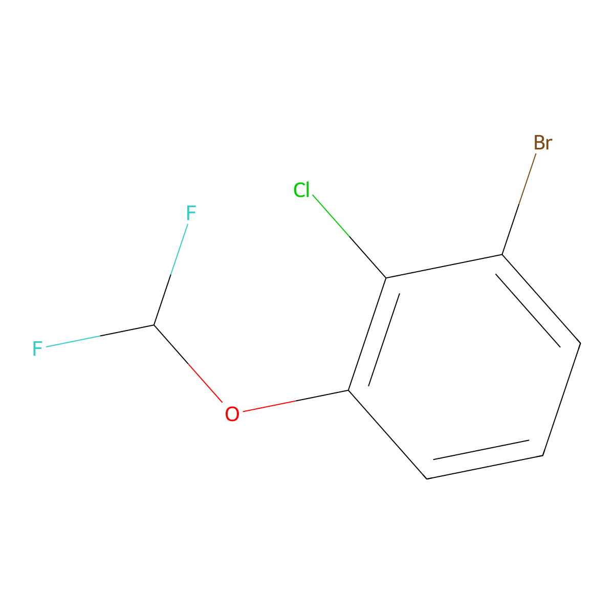 1-Bromo-2-chloro-3-(difluoromethoxy)benzene molecular structure, CAS 1261775-67-0