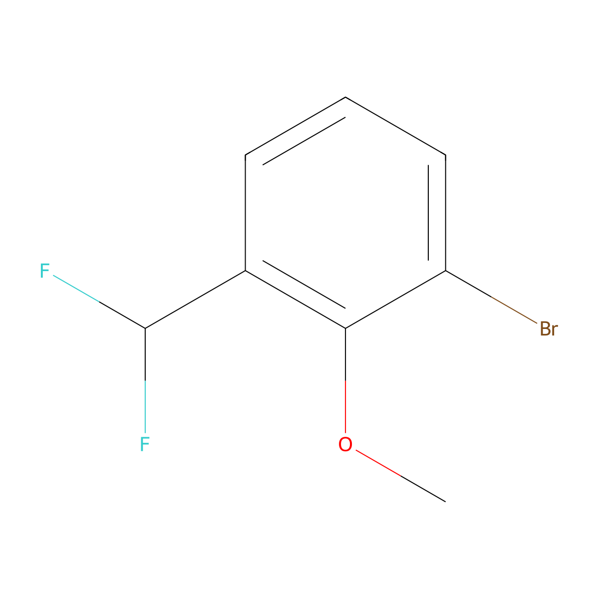 1-Bromo-3-(difluoromethyl)-2-methoxybenzene molecular structure, CAS 1261775-75-0