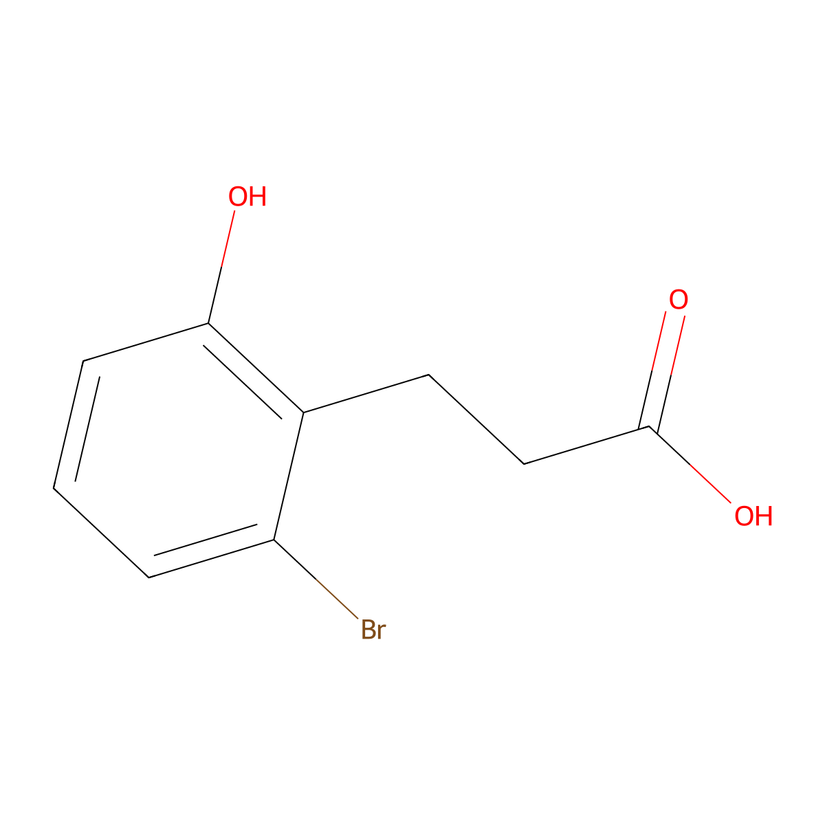 3-(2-Bromo-6-hydroxyphenyl)propanoic acid molecular structure, CAS 1261776-00-4