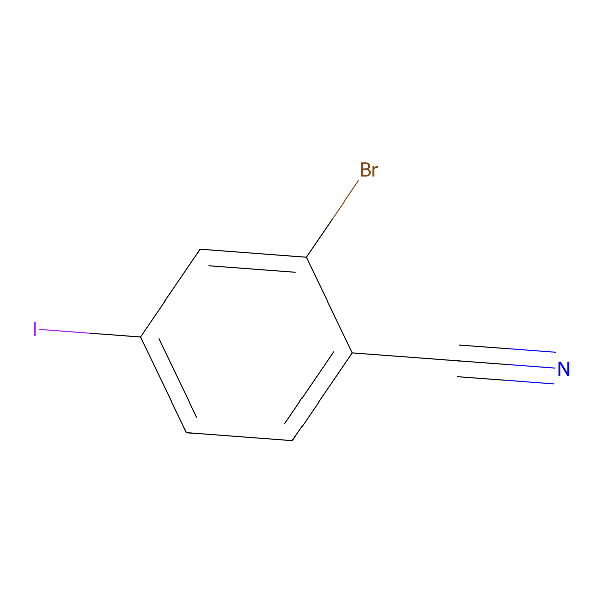 2-Bromo-4-iodobenzonitrile molecular structure, CAS 1261776-03-7