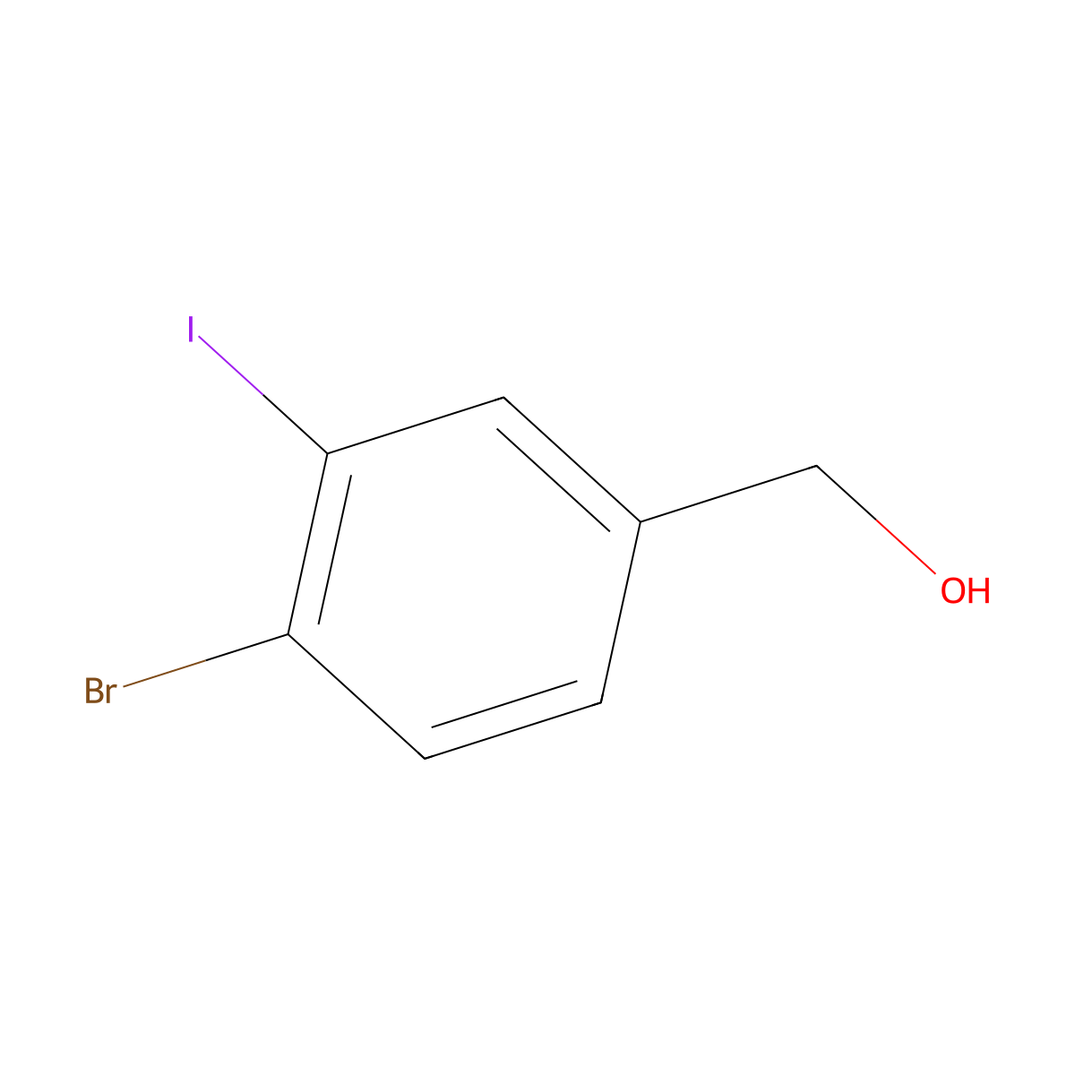 4-Bromo-3-iodobenzyl alcohol molecular structure, CAS 1261776-05-9