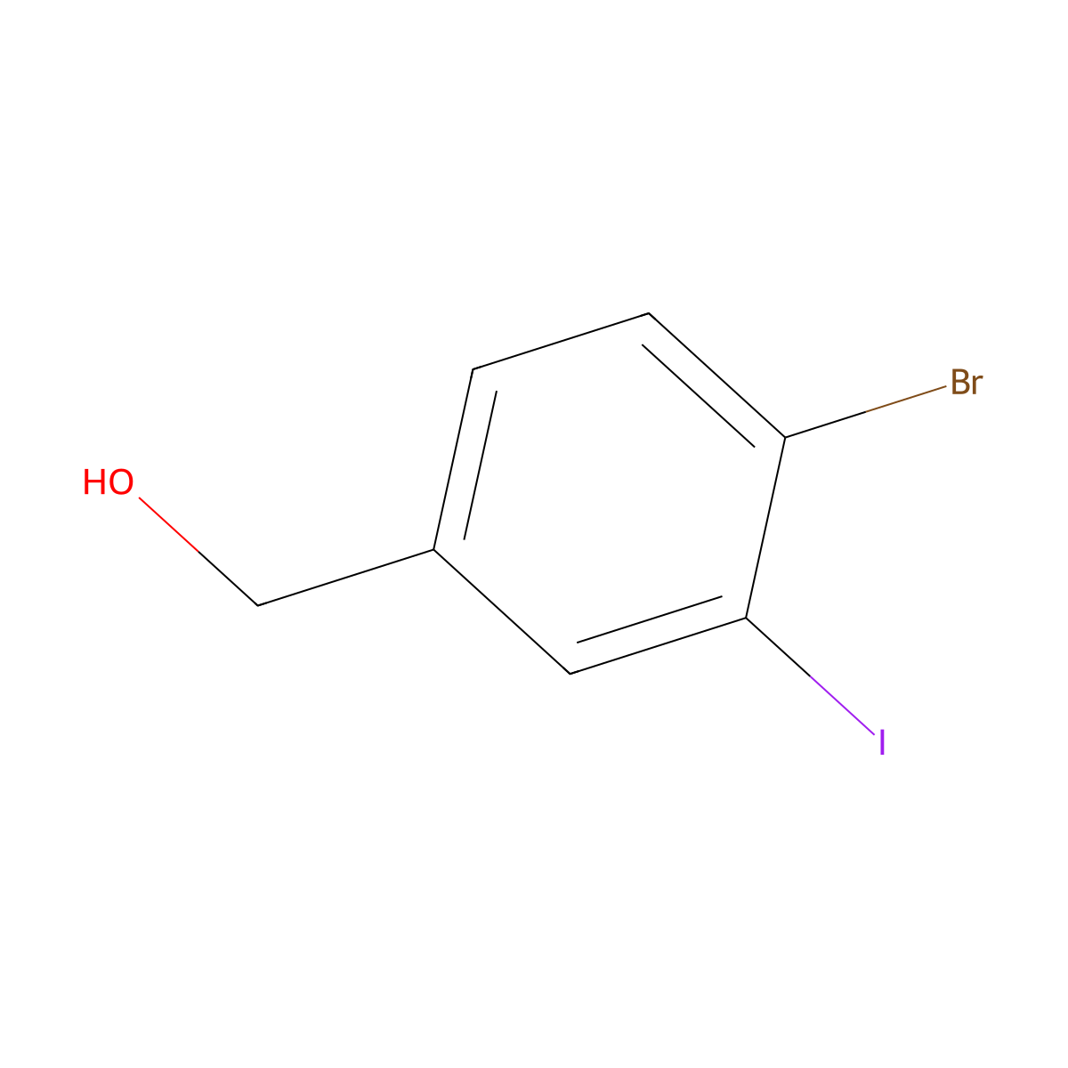 4-Bromo-3-iodobenzyl alcohol molecular structure, CAS 1261776-05-9