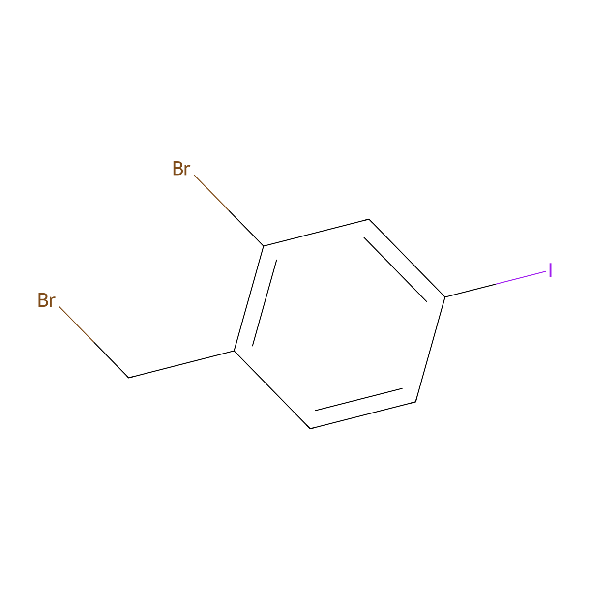 2-Bromo-1-(bromomethyl)-4-iodobenzene molecular structure, CAS 1261776-07-1