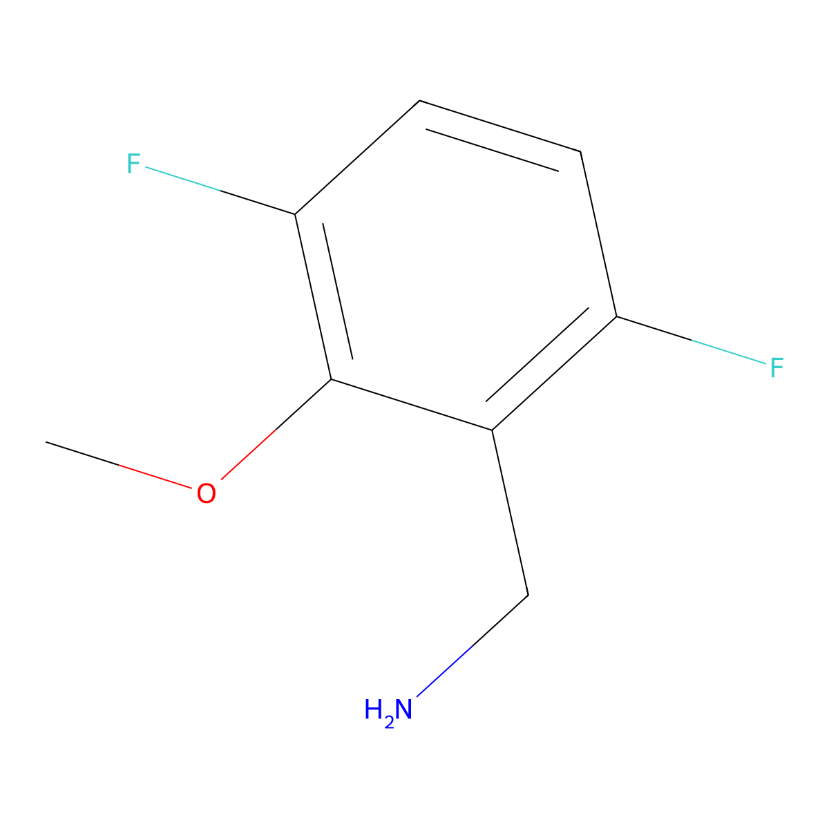 (3,6-Difluoro-2-methoxyphenyl)methanamine molecular structure, CAS 1261776-19-5