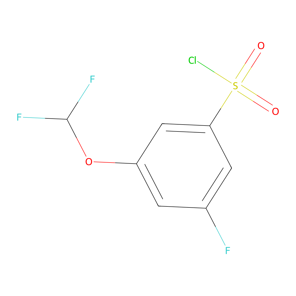 3-(Difluoromethoxy)-5-fluorobenzene-1-sulfonyl chloride molecular structure, CAS 1261776-35-5
