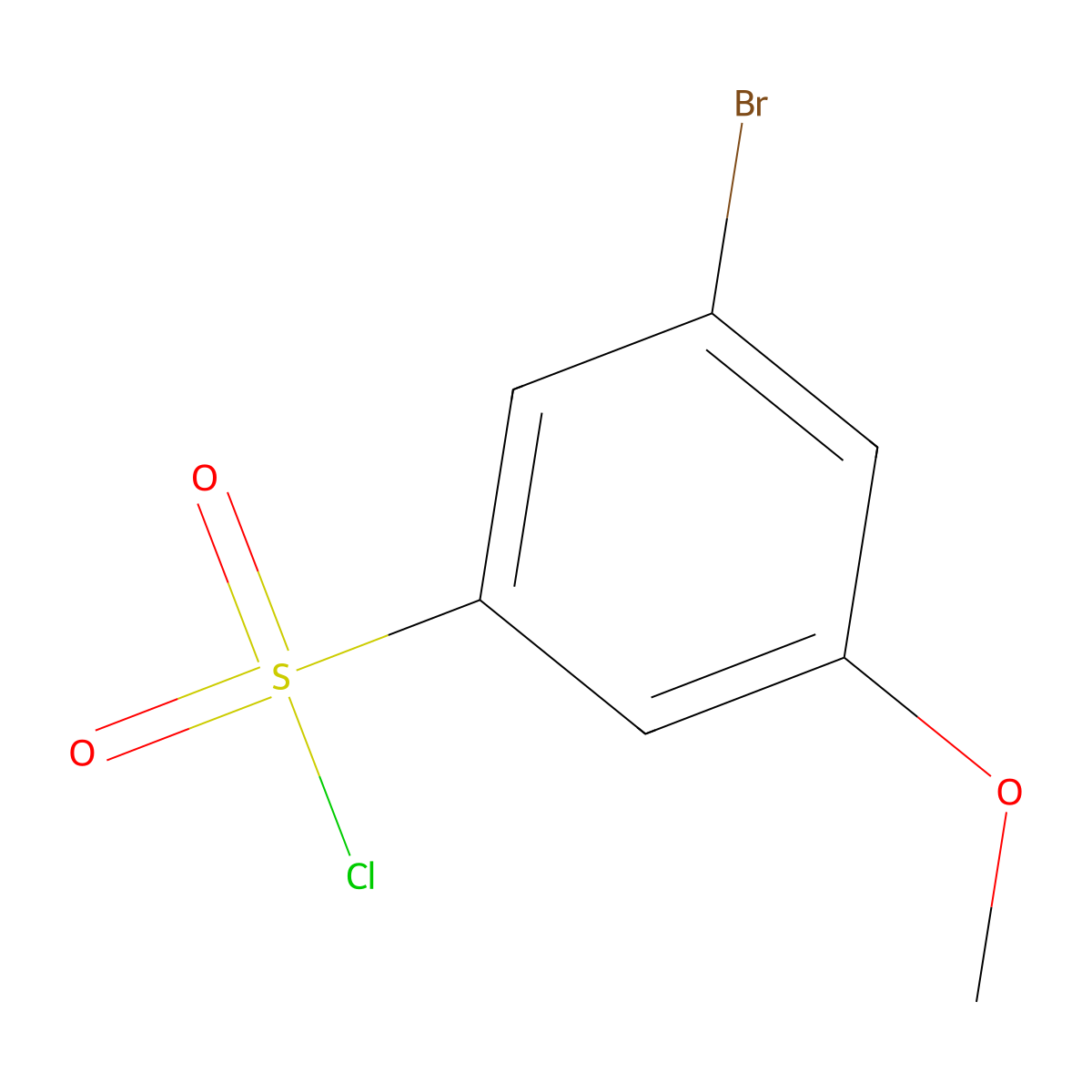 3-Bromo-5-methoxybenzene-1-sulfonyl chloride molecular structure, CAS 1261776-39-9