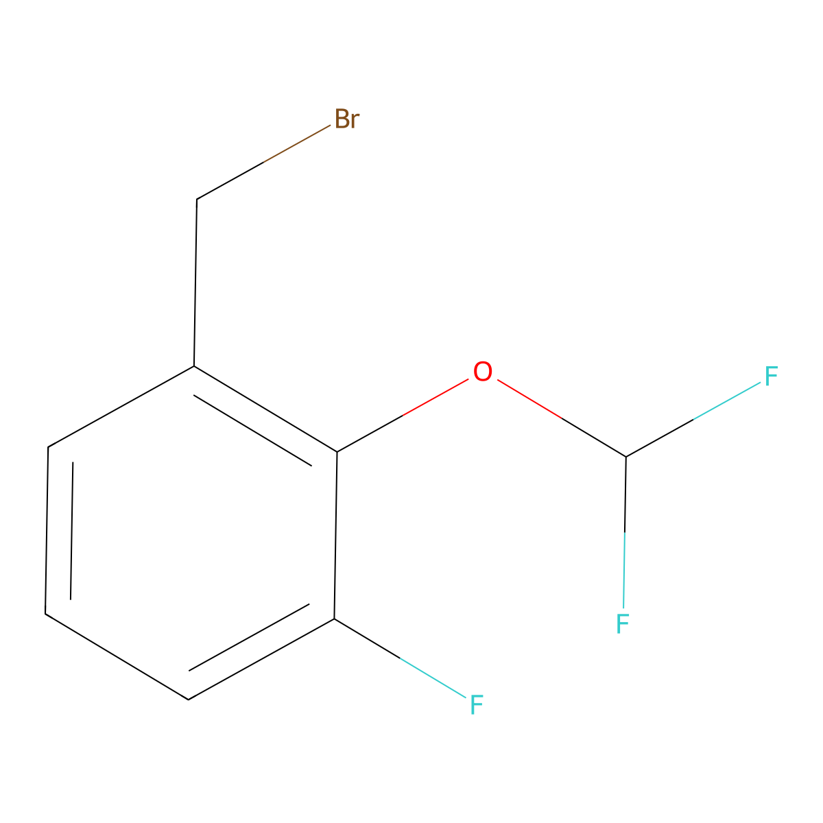 1-(Bromomethyl)-2-(difluoromethoxy)-3-fluorobenzene molecular structure, CAS 1261776-41-3