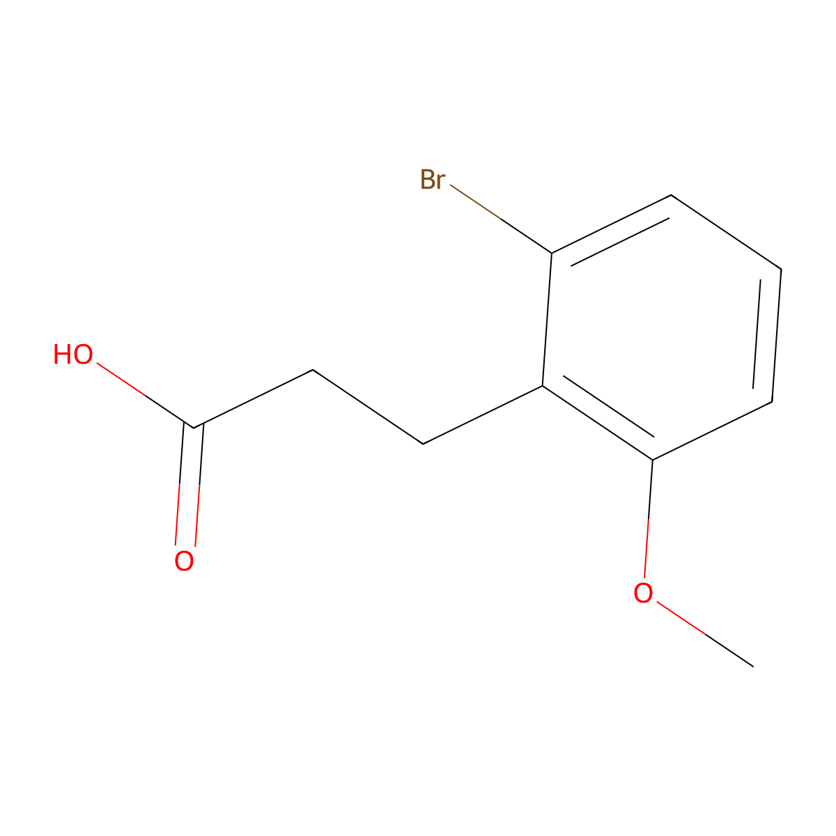3-(2-Bromo-6-methoxyphenyl)propanoic acid molecular structure, CAS 1261776-58-2