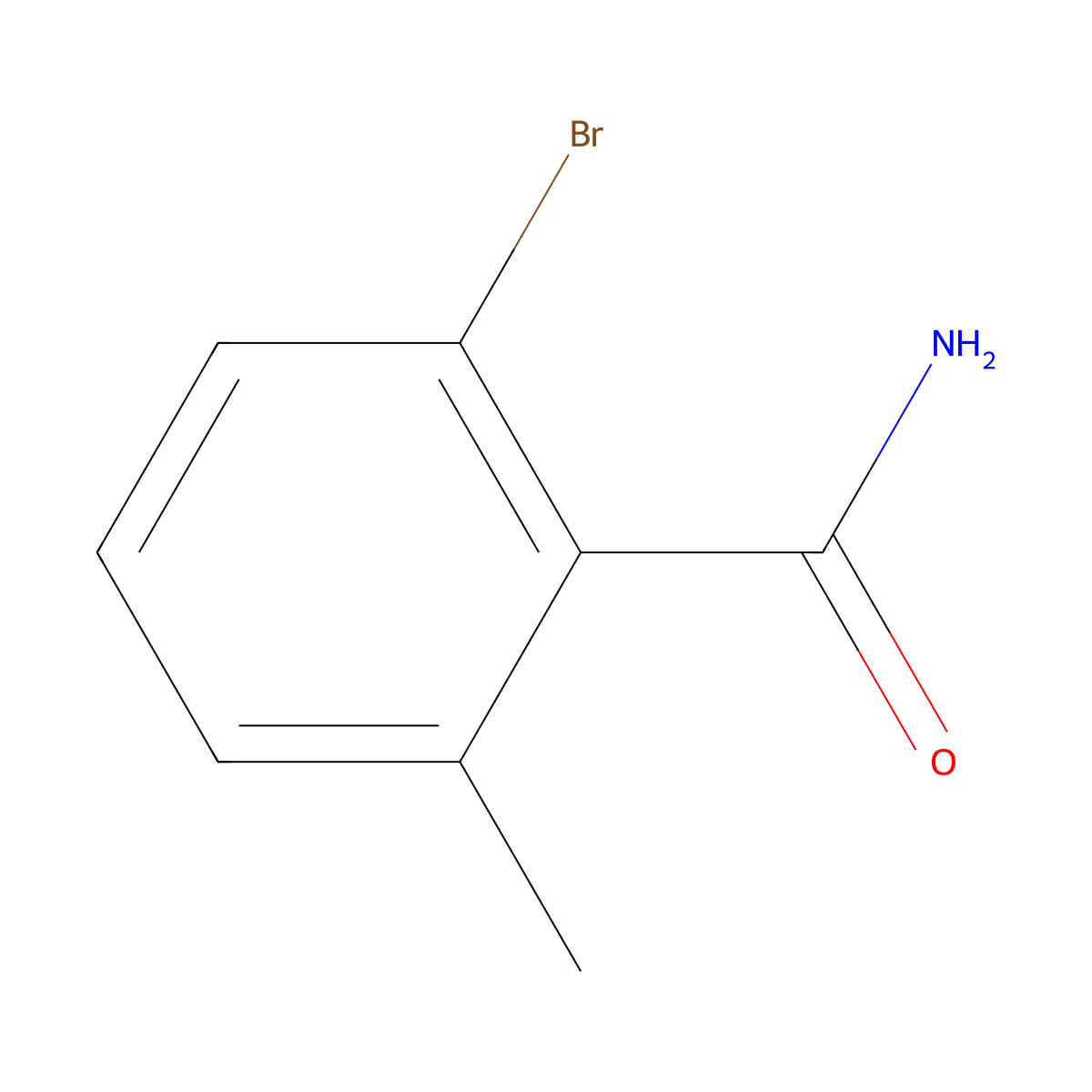2-Bromo-6-methylbenzamide molecular structure, CAS 1261776-64-0
