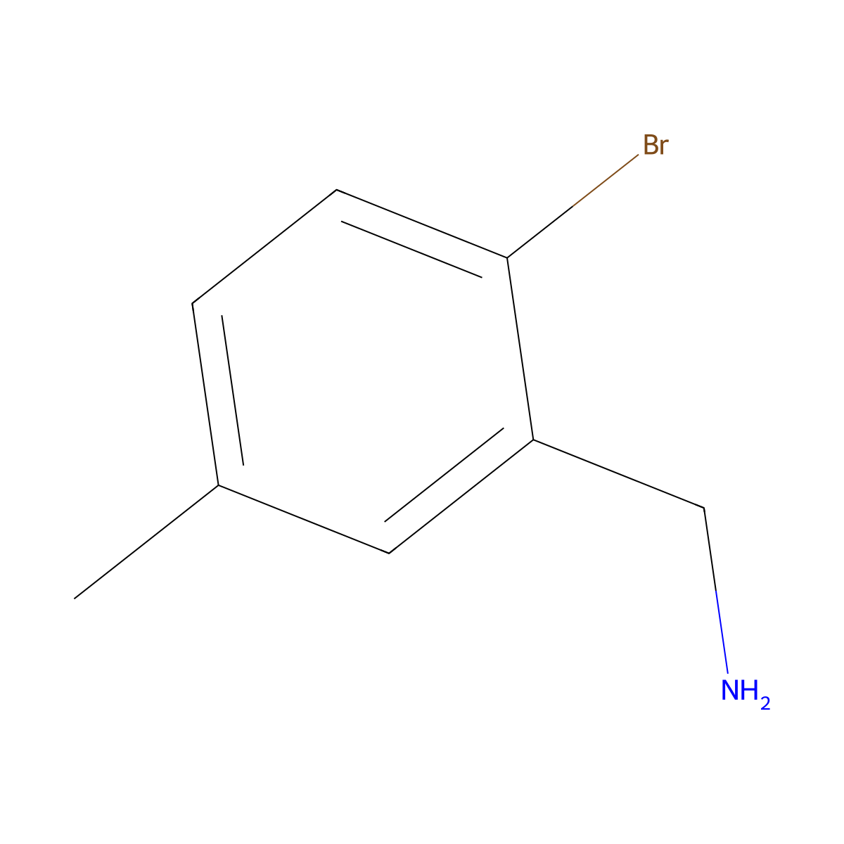 (2-Bromo-5-methylphenyl)methanamine molecular structure, CAS 1261776-69-5