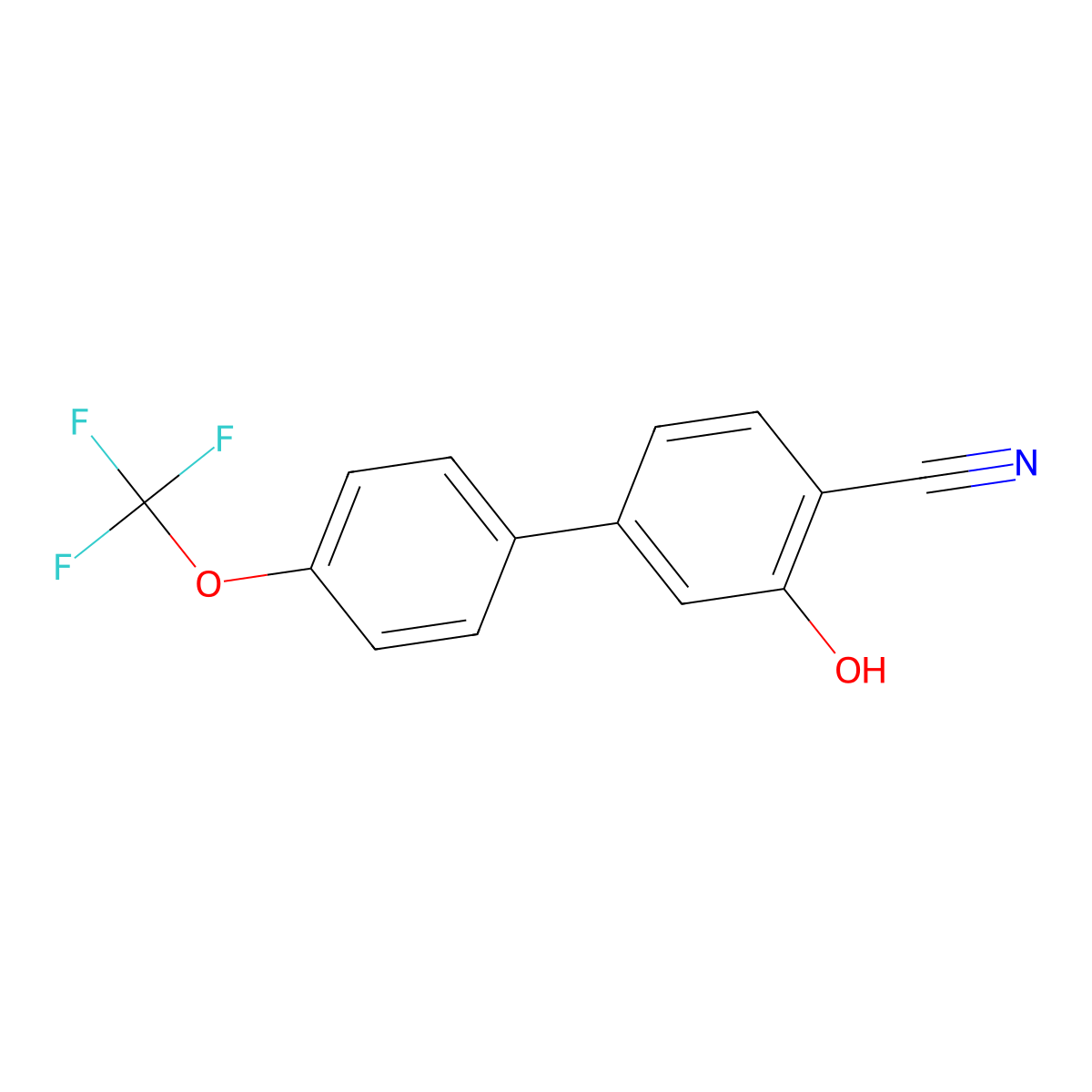 4-Cyano-3-hydroxy-4'-(trifluoromethoxy)biphenyl molecular structure, CAS 1261776-71-9