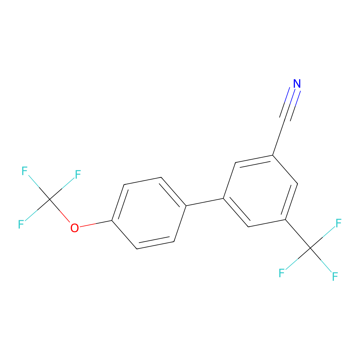 4'-(Trifluoromethoxy)-5-(trifluoromethyl)-[1,1'-biphenyl]-3-carbonitrile molecular structure, CAS 1261776-81-1