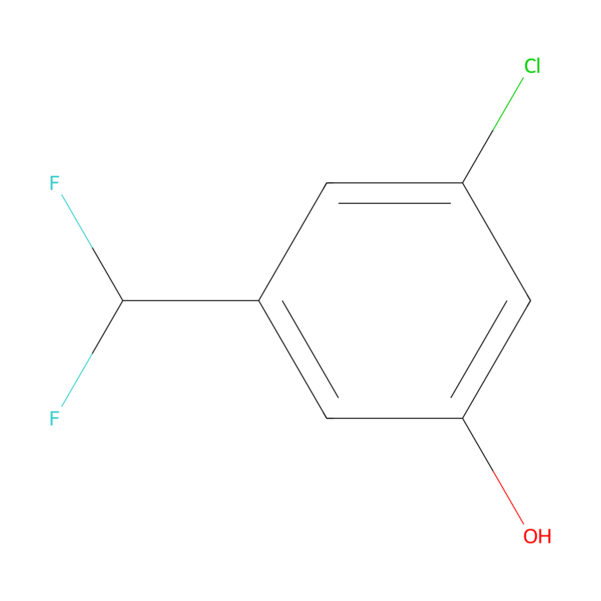3-Chloro-5-(difluoromethyl)phenol molecular structure, CAS 1261777-16-5