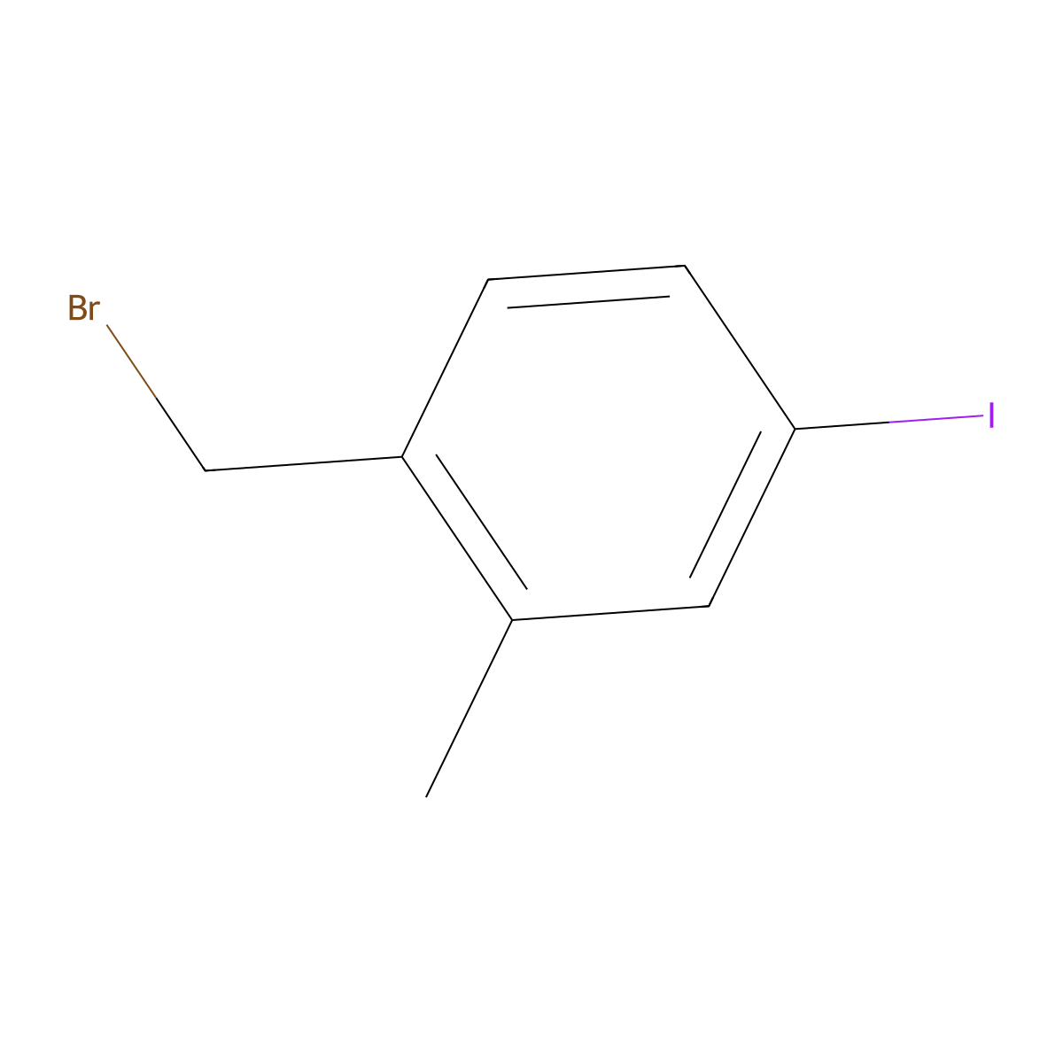 1-(Bromomethyl)-4-iodo-2-methylbenzene molecular structure, CAS 1261777-21-2