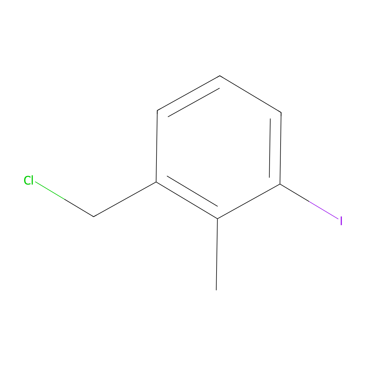 1-(Chloromethyl)-3-iodo-2-methylbenzene molecular structure, CAS 1261777-28-9