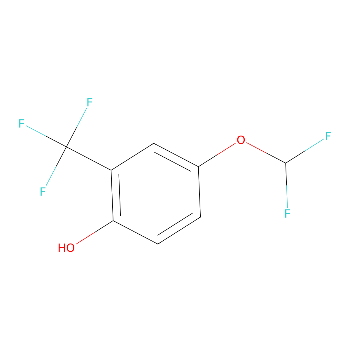 4-(Difluoromethoxy)-2-(trifluoromethyl)phenol molecular structure, CAS 1261777-33-6