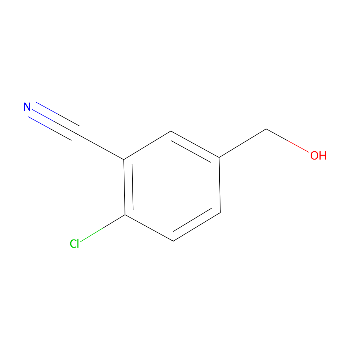 2-Chloro-5-(hydroxymethyl)benzonitrile molecular structure, CAS 1261777-86-9