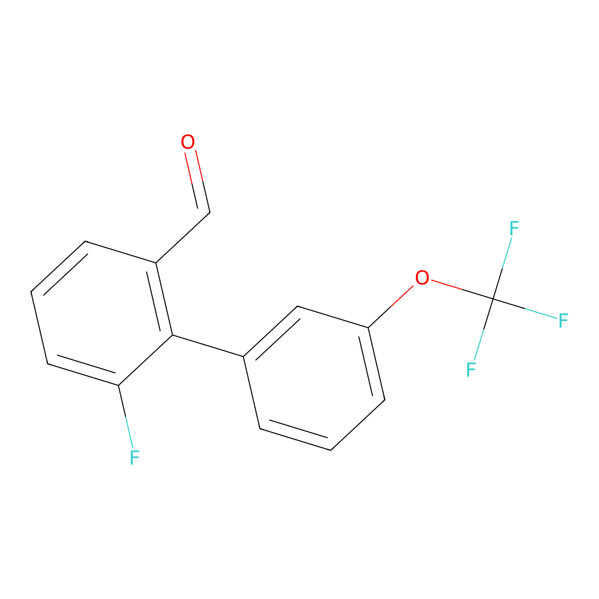 3-Fluoro-2-[3-(trifluoromethoxy)phenyl]benzaldehyde molecular structure, CAS 1261777-93-8