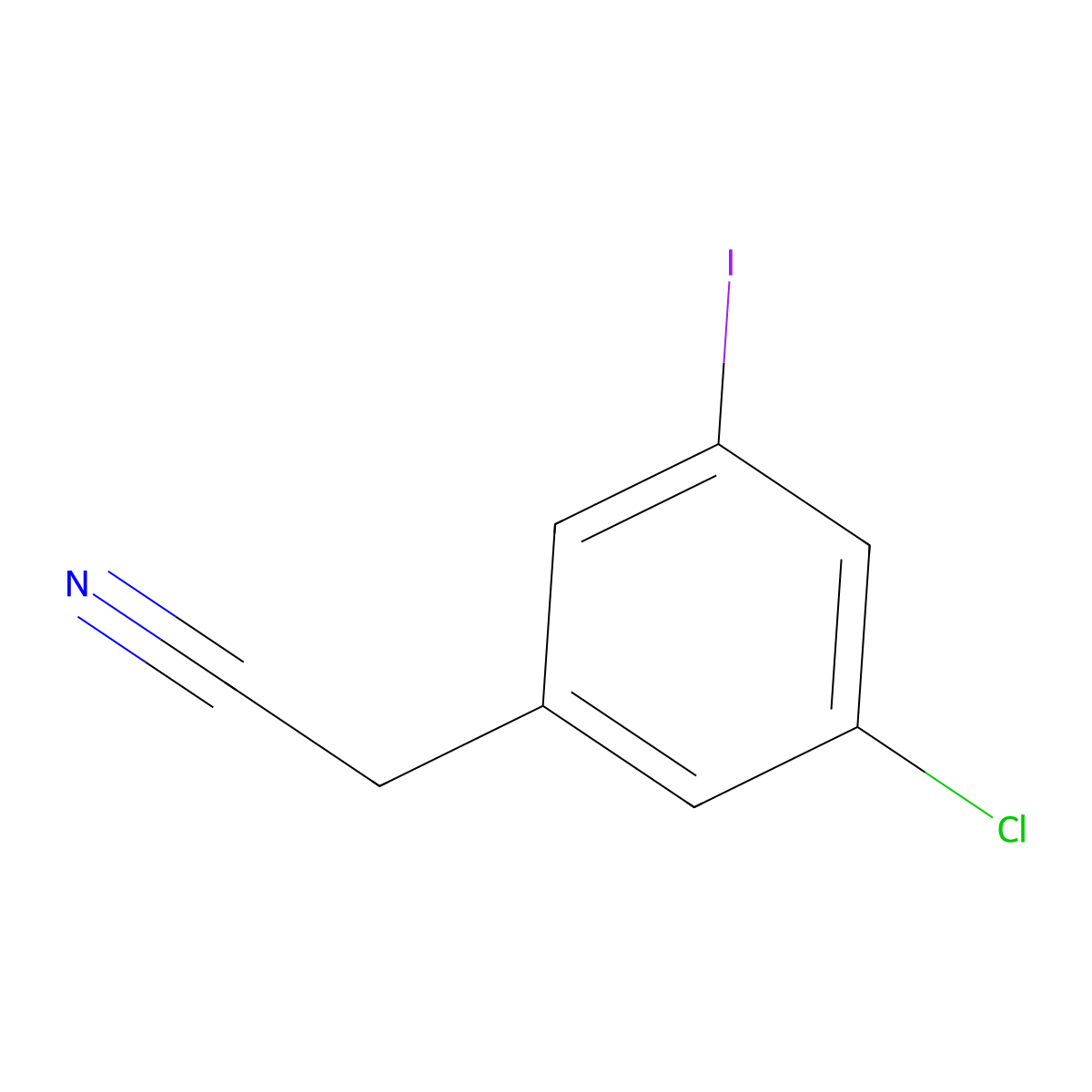 2-(3-Chloro-5-iodophenyl)acetonitrile molecular structure, CAS 1261778-71-5