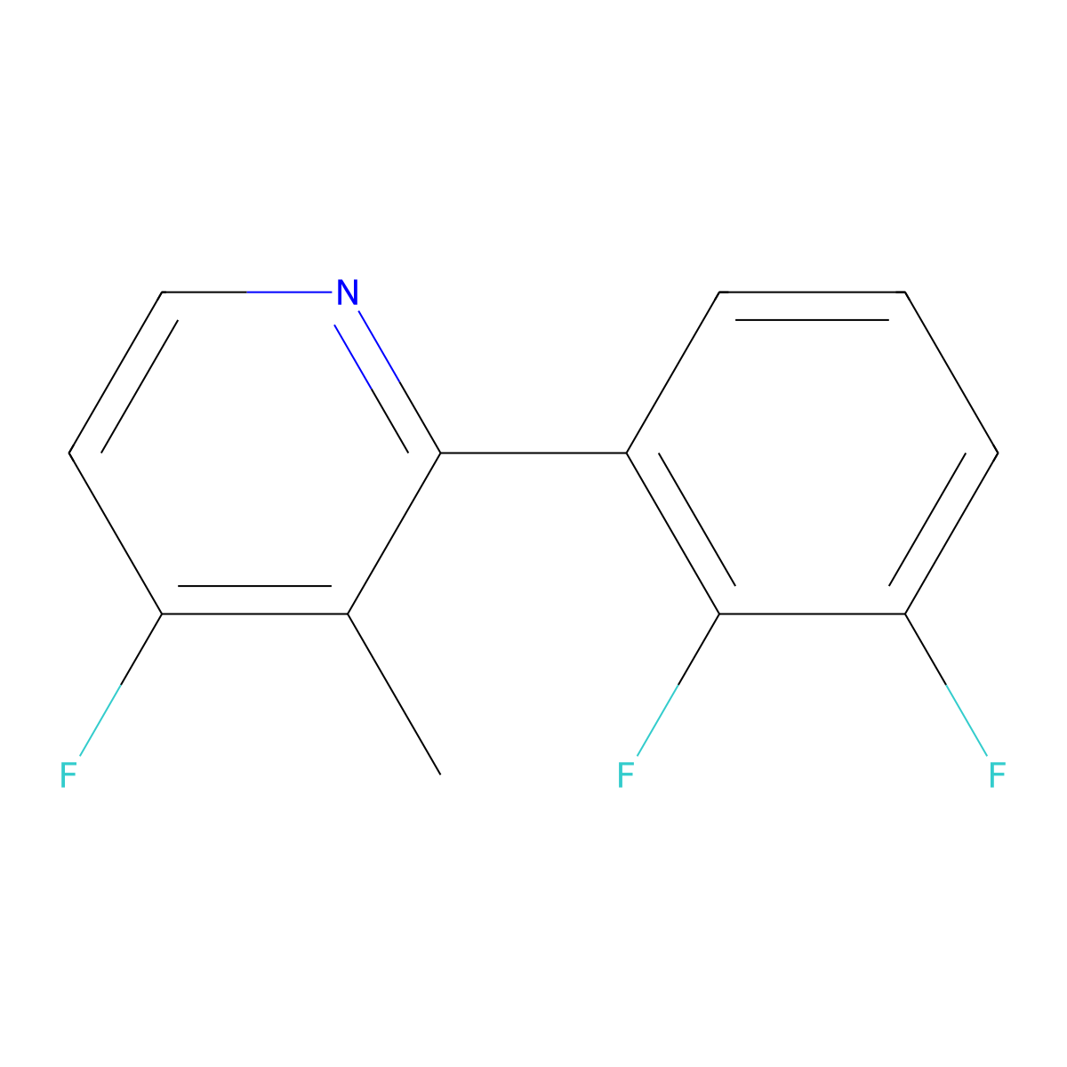 2-(2,3-Difluorophenyl)-4-fluoro-3-methylpyridine molecular structure, CAS 1261778-85-1