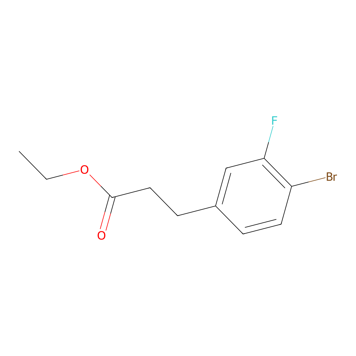Ethyl 3-(4-bromo-3-fluorophenyl)propanoate molecular structure, CAS 1261778-92-0