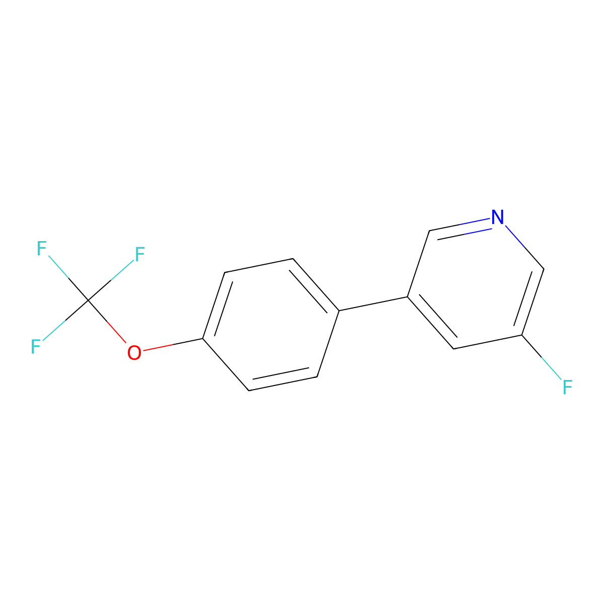 3-Fluoro-5-(4-(trifluoromethoxy)phenyl)pyridine molecular structure, CAS 1261779-18-3